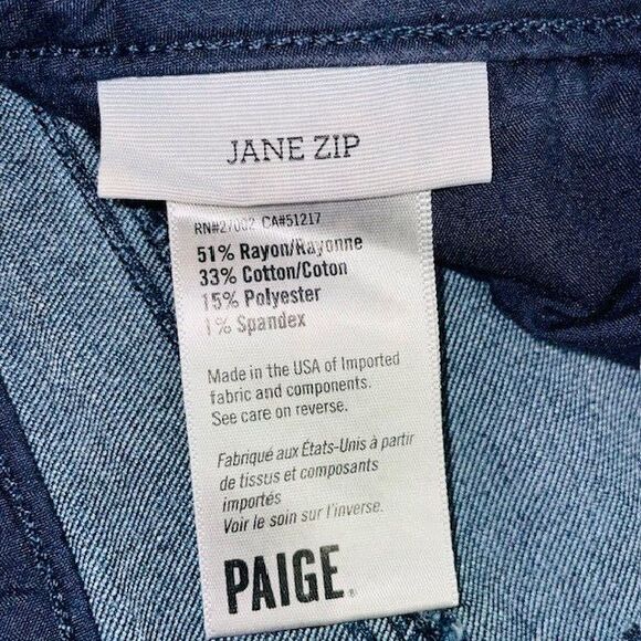 Paige Jeans Womens Jane Zip Mid Rise Slim Ankle Zip Medium Wash Size 27 - Picture 12 of 14